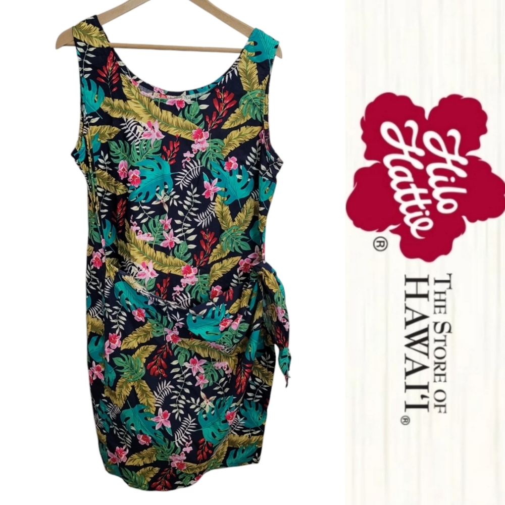 Hilo Hattie Hawaiian Tropical Tiki Sarong Dress